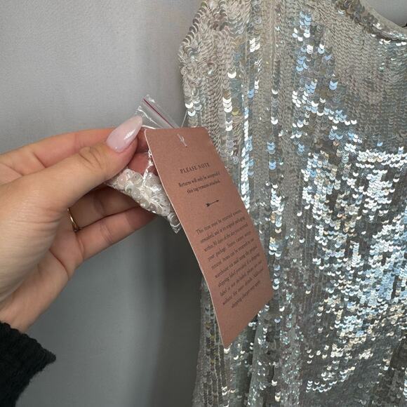 Audrey Adele Danielle Sequin Feather Dress Anthropologie Size Medium NWT - Picture 5 of 12